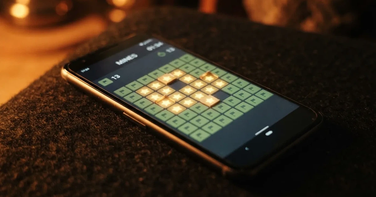 A grid of tiles displayed on a phone screen, several already revealed.