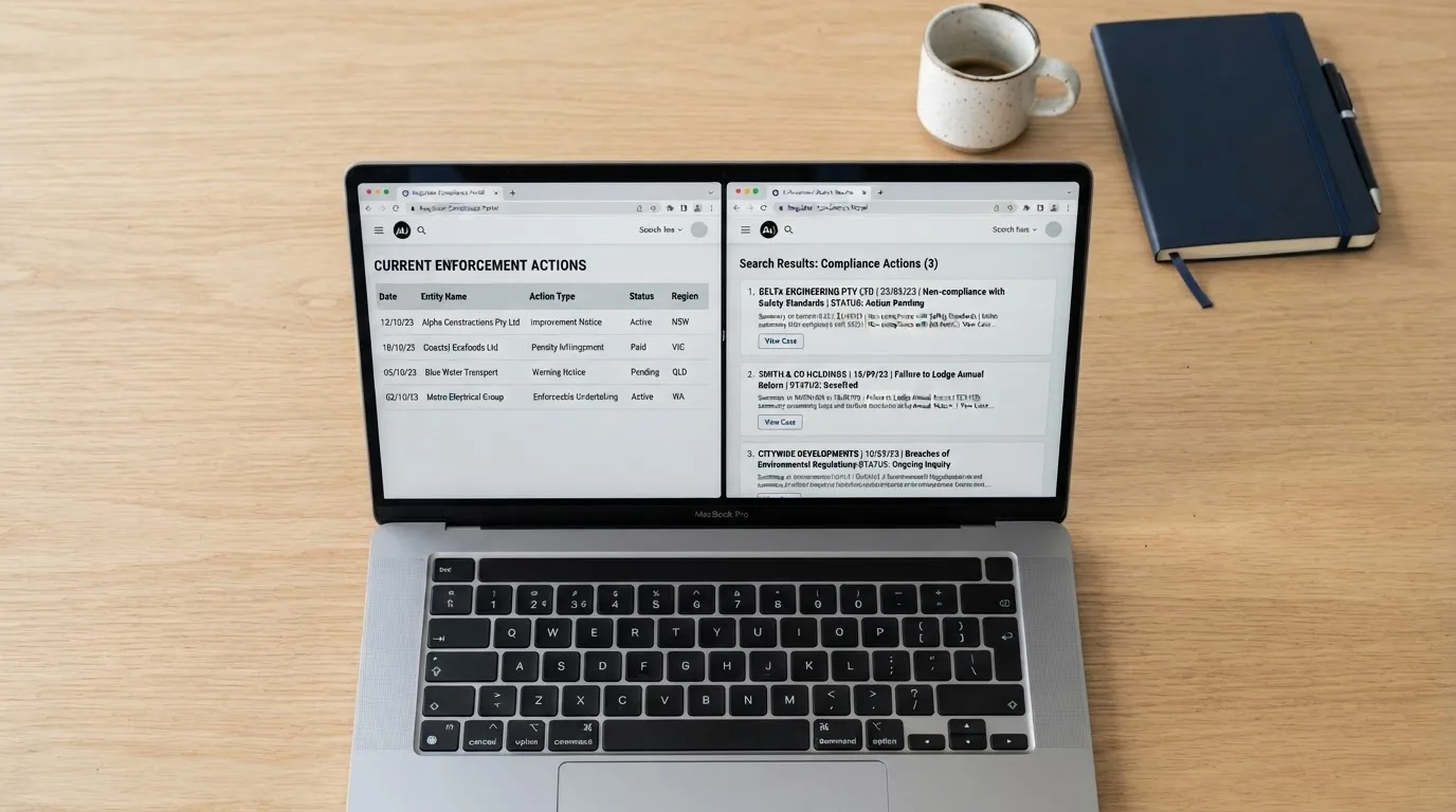 A laptop screen split between two browser tabs, one showing a comparison table and the other a search results page.